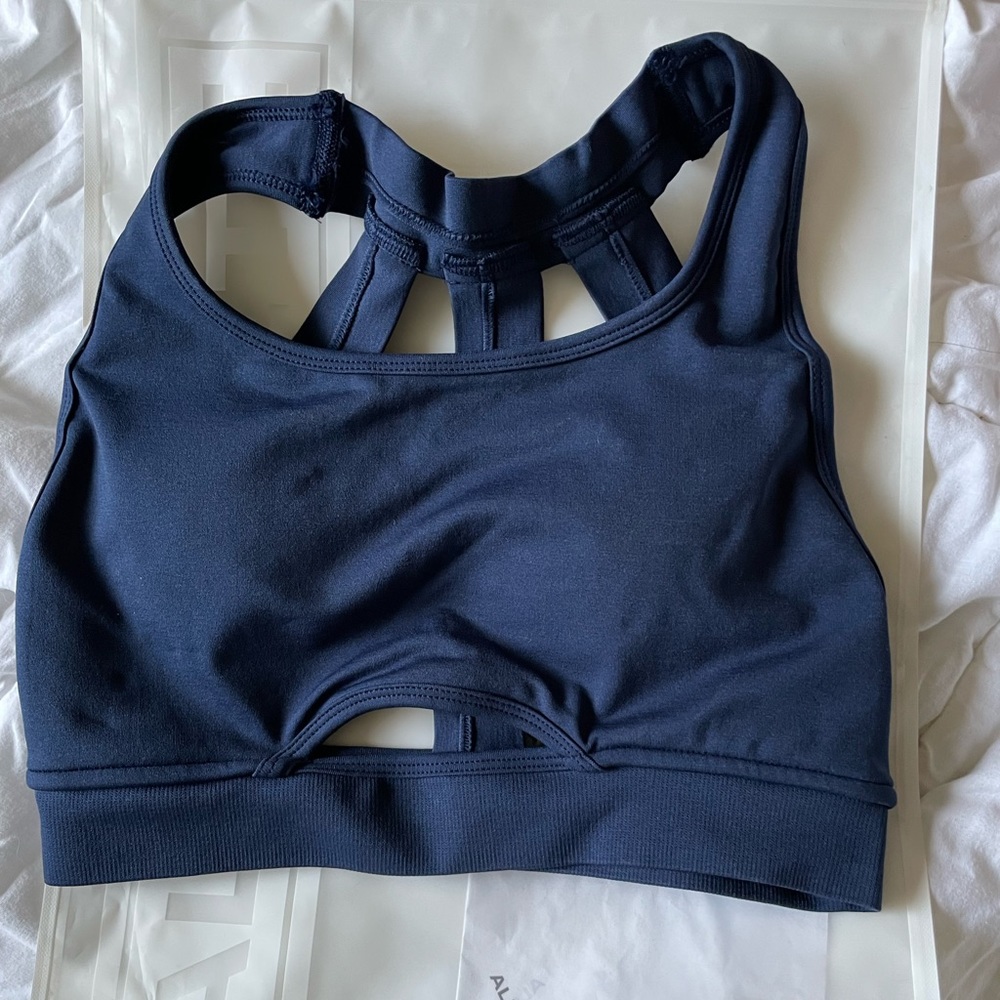ALPHALETE trinity bra tuxedo blue xs